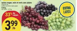 Marché Adonis RAISINS ROUGES, NOIRS ET VERTS SANS PÉPINS | SEEDLESS RED, BLACK OR GREEN GRAPES offer