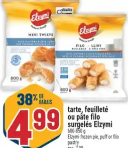 Marché Adonis TARTE, FEUILLETÉ OU PÂTE FILO SURGELÉS ELZYMI | ELZYMI FROZEN PIE, PUFF OR FILO PASTRY offer