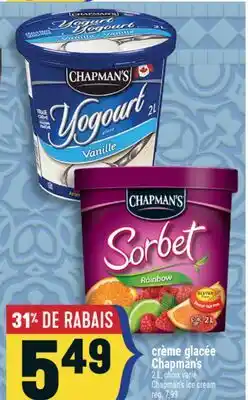 Marché Adonis CRÈME GLACÉE CHAPMAN'S | CHAPMAN'S ICE CREAM offer