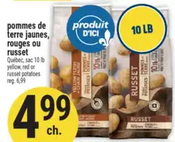 Marché Adonis POMMES DE TERRE JAUNES, ROUGES OU RUSSET | YELLOW, RED OR RUSSET POTATOES offer