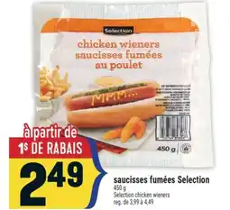 Marché Adonis SAUCISSES FUMÉES SELECTION | SELECTION CHICKEN WIENERS offer