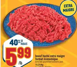 Marché Adonis BOEUF HACHÉ EXTRA MAIGRE FORMAT ÉCONOMIQUE | EXTRA LEAN GROUND BEEF ECONOMIC PACK offer