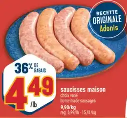 Marché Adonis SAUCISSES MAISON | HOME MADE SAUSAGES offer