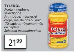 Brunet TYLENOL Acétaminophène sélectionné Arthritique, muscles et corps, mal de dos ou nuit offer