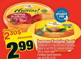 Super C HUMMUS FONTAINE SANTÉ | FONTAINE SANTÉ HUMMUS offer