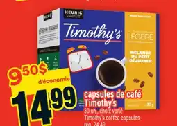 Super C capsules de café Timothy's | Timothy's coffee capsules offer
