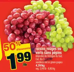 Super C raisins rouges ou verts sans pépins | seedless red or green grapes offer