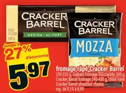 Super C FROMAGE RÂPÉ CRACKER BARREL | CRACKER BARREL SHREDDED CHEESE offer