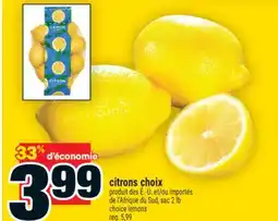 Super C CITRONS CHOIX | CHOICE LEMONS offer