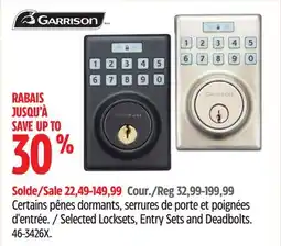 Canadian Tire Selected Locksets, Entry Sets and Deadbolts offer
