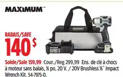 Canadian Tire 20V Brushless 1β2Λ Impact Wrench Kit offer