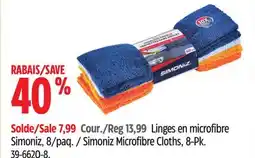 Canadian Tire Simoniz Microfibre Cloths, 8-Pk offer