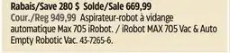 Canadian Tire iRobot MAX 705 Vac & Auto Empty Robotic Vac offer