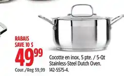 Canadian Tire 5-Qt Stainless-Steel Dutch Oven offer