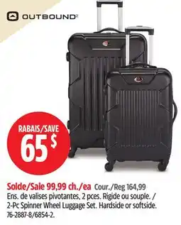 Canadian Tire Outbound 2-Pc Spinner Wheel Luggage Set. Hardside or softside offer