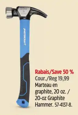 Canadian Tire Mastercraft 20-oz Graphite Hammer offer