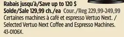 Canadian Tire Nespresso Selected Vertuo Next Coffee and Espresso Machines offer