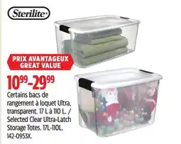 Canadian Tire Selected Clear Ultra-Latch Storage Totes offer
