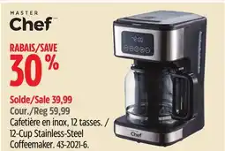 Canadian Tire MasterChef 12-Cup Stainless-Steel Coffeemaker offer
