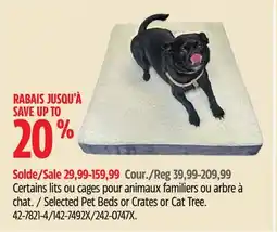 Canadian Tire Selected Pet Beds or Crates or Cat Tree offer