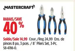 Canadian Tire Mastercraft 8˝ Pliers Set, 3-Pc offer