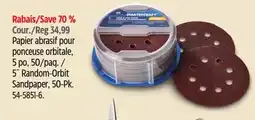 Canadian Tire 5˝ Random-Orbit Sandpaper, 50-Pk offer