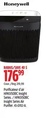 Canadian Tire HPA5150BC Insight Series Air Purifier offer