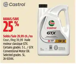 Canadian Tire Castrol GTX Conventional Motor Oil. Selected grades offer