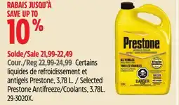 Canadian Tire Selected Prestone Antifreeze/Coolants, 3.78L offer