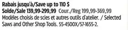 Canadian Tire Selected Saws and Other Shop Tools offer
