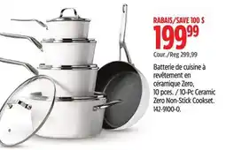 Canadian Tire The Rock 10-Pc Ceramic Zero Non-Stick Cookset offer