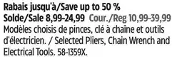 Canadian Tire Selected Pliers, Chain Wrench and Electrical Tools offer