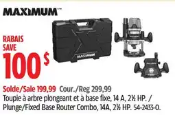 Canadian Tire Plunge/Fixed Base Router Combo, 14A, 2 1⁄2 HP offer