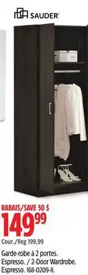 Canadian Tire Sauder 2-Door Wardrobe offer