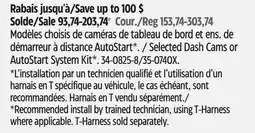 Canadian Tire Selected Dash Cams or AutoStart System Kit offer