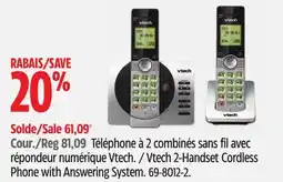Canadian Tire Vtech 2-Handset Cordless Phone with Answering System offer