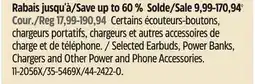 Canadian Tire Selected Earbuds, Power Banks, Chargers and Other Power and Phone Accessories offer