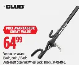 Canadian Tire Basic Anti-Theft Steering Wheel Lock offer
