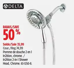 Canadian Tire Delta In2ition 2-in-1 Shower Head, Chrome offer
