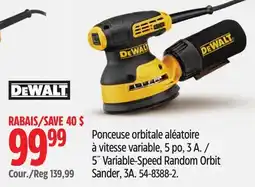 Canadian Tire DEWALT 5˝ Variable-Speed Random Orbit Sander, 3A offer