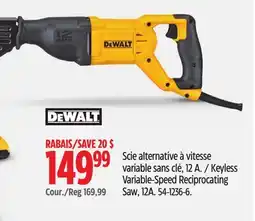 Canadian Tire Keyless Variable-Speed Reciprocating Saw offer