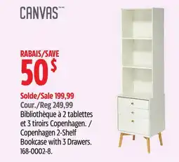 Canadian Tire Copenhagen 2-Shelf Bookcase with 3Drawers offer