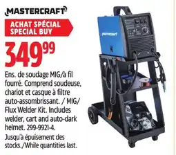 Canadian Tire Mastercraft Flux Welder Kit. Includes welder, cart and auto-dark helmet offer