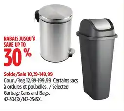 Canadian Tire Selected Garbage Cans and Bags offer