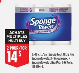 Canadian Tire SpongeTowels Ultra Pro, 3=6 Rolls offer