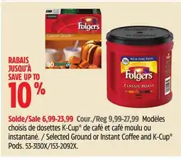 Canadian Tire Selected Ground or Instant Coffee and K-Cup Pods offer