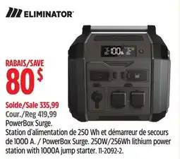 Canadian Tire PowerBox Surge. 250W/256Wh lithium power station with 1000A jump starter offer