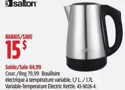 Canadian Tire Salton Variable-Temperature Electric Kettle offer