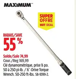 Canadian Tire 1β2Λ-Drive Torque Wrench offer