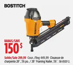 Canadian Tire Bostitch 28° Framing Nailer, 31⁄2˝ offer